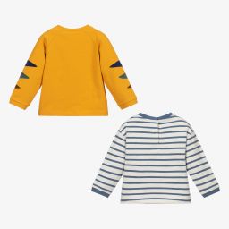 Mayoral Newborn-Yellow Animals Tops (2 Pack) | Childrensalon Outlet
