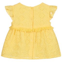 مايورال-بلوز شيفون برودوري لون أصفر | Childrensalon Outlet