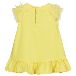 Mayoral-Yellow Cotton Jersey Dress | Childrensalon Outlet