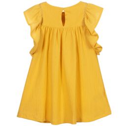Mayoral-Yellow Embroidered Dress | Childrensalon Outlet