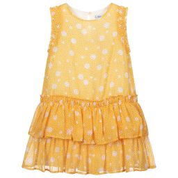 Mayoral-Yellow Spotted Dress | Childrensalon Outlet