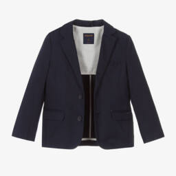 Mayoral-Young Gentleman's Navy Linen-Cotton Jacket | Childrensalon Outlet