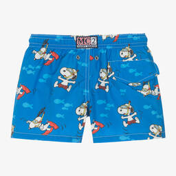 MC2 Saint Barth-Boys Blue Peanuts Swim Shorts | Childrensalon Outlet