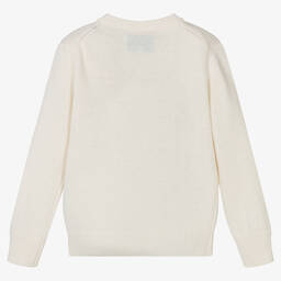 MC2 Saint Barth-بلوفر بطبعة بيناتز مزيج صوف لون عاجي للأولاد | Childrensalon Outlet