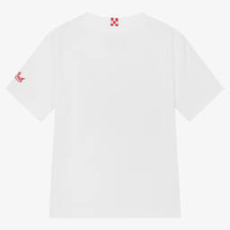 MC2 Saint Barth-Boys White Cotton Dinosaur T-Shirt | Childrensalon Outlet