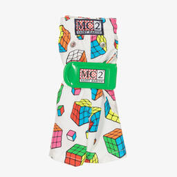 MC2 Saint Barth-Boys White Rubik's Cube Swim Shorts | Childrensalon Outlet