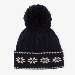 ام سي تو سانت بارث-قبعة مزيج صوف وكشمير محبوك لون كحلي للأولاد | Childrensalon Outlet