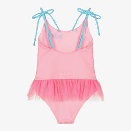MC2 Saint Barth-Girls Pink & Blue Glitter Heart Swimsuit | Childrensalon Outlet
