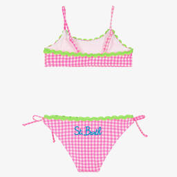 MC2 Saint Barth-Girls Pink & White Gingham Bikini | Childrensalon Outlet