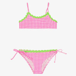 MC2 Saint Barth-Girls Pink & White Gingham Bikini | Childrensalon Outlet
