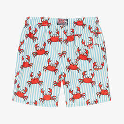 MC2 Saint Barth-شورت سباحة تينز ولادي لون أزرق وأحمر | Childrensalon Outlet