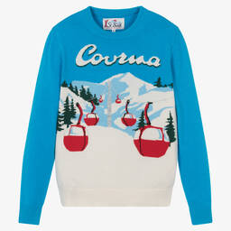 MC2 Saint Barth-Голубой шерстяной джемпер | Childrensalon Outlet