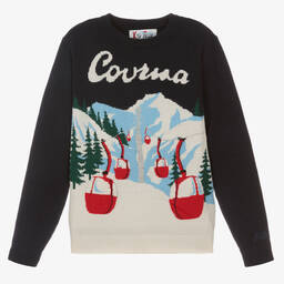 ام سي تو سانت بارث-كنزة تينز ولادي مزيج صوف محبوك لون كحلي | Childrensalon Outlet