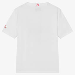 MC2 Saint Barth-Белая хлопковая футболка с динозавром | Childrensalon Outlet