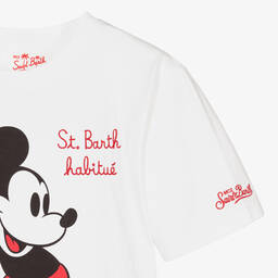 MC2 Saint Barth-Teen Boys White Disney Mickey Mouse T-Shirt | Childrensalon Outlet