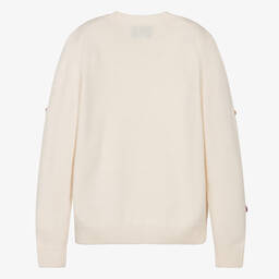 MC2 Saint Barth-بلوفر مزيج صوف محبوك لون عاجي | Childrensalon Outlet