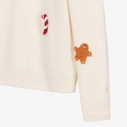 MC2 Saint Barth-بلوفر مزيج صوف محبوك لون عاجي | Childrensalon Outlet