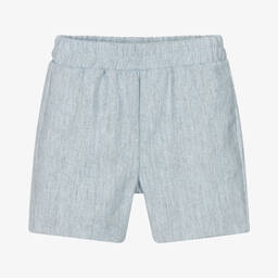 Mebi-Baby Boys Blue Cotton Shorts | Childrensalon Outlet