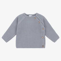 ميبي-Baby Boys Blue Knitted Jumper | Childrensalon Outlet