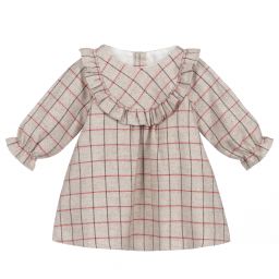 Mebi-Baby Girls Beige Check Dress | Childrensalon Outlet