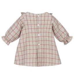 Mebi-Baby Girls Beige Check Dress | Childrensalon Outlet