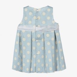 Mebi-Baby Girls Blue Jacquard Dress | Childrensalon Outlet
