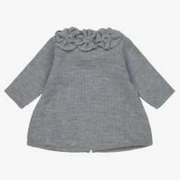 Mebi-Baby Girls Grey Knit Coat | Childrensalon Outlet
