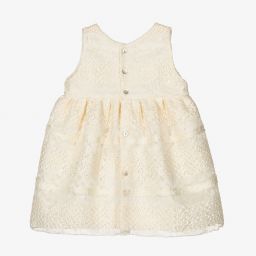 Mebi-Baby Girls Ivory Lace Dress | Childrensalon Outlet