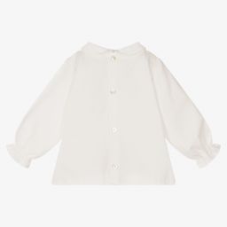 Mebi-Baby Girls Ivory Twill Blouse | Childrensalon Outlet