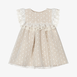 ميبي-Baby Girls Linen & Tulle Dress | Childrensalon Outlet
