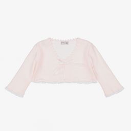 Mebi-Baby Girls Pink Bolero Cardigan | Childrensalon Outlet