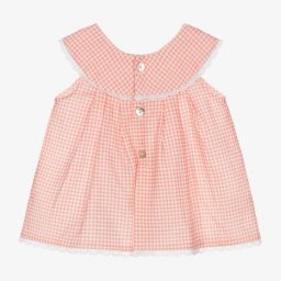 Mebi-Baby Girls Pink Linen Blouse | Childrensalon Outlet