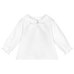 Mebi-Baby Girls White Blouse  | Childrensalon Outlet