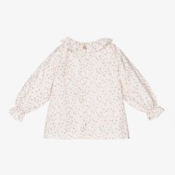 Mebi-Baby Girls White Floral Blouse | Childrensalon Outlet