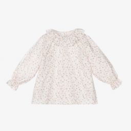 Mebi-Baby Girls White Floral Blouse | Childrensalon Outlet
