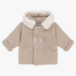 ميبي-Beige Knitted Baby Jacket | Childrensalon Outlet