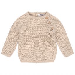 Mebi-Beige Knitted Baby Sweater | Childrensalon Outlet