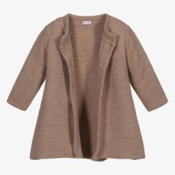 ميبي-معطف مزيج صوف محبوك لون بيج للأطفال | Childrensalon Outlet