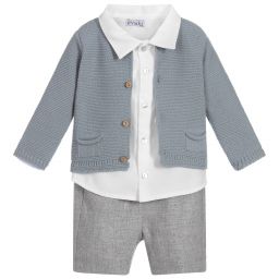 Mebi-Голубой комплект из 3 предметов с шортами | Childrensalon Outlet