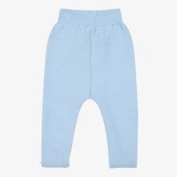 Mebi-Blue Cotton Knit Baby Trousers | Childrensalon Outlet