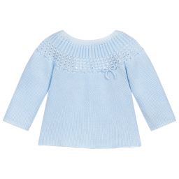 ميبي-Blue Cotton Knitted Sweater | Childrensalon Outlet