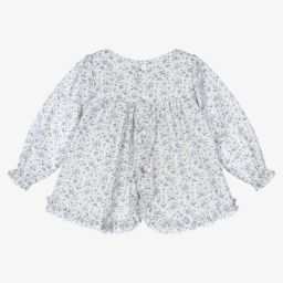 ميبي-Blue Floral Cotton Dress | Childrensalon Outlet