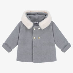ميبي-Blue Knitted Baby Jacket | Childrensalon Outlet