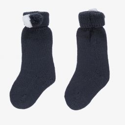ميبي-Blue Knitted Baby Socks | Childrensalon Outlet