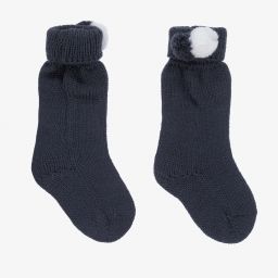 ميبي-Blue Knitted Baby Socks | Childrensalon Outlet