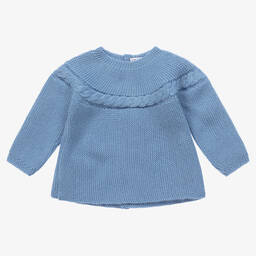 Mebi-Blue Knitted Baby Sweater | Childrensalon Outlet