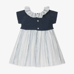 Mebi-فستان صيفي مخطط باللون الأزرق للبنات | Childrensalon Outlet