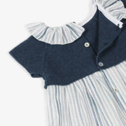 Mebi-فستان صيفي مخطط باللون الأزرق للبنات | Childrensalon Outlet