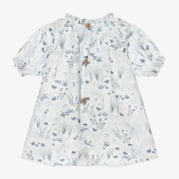 ميبي-Blue & White Cotton Blouse | Childrensalon Outlet