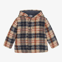 Mebi-Boys Blue & Beige Cotton Coat | Childrensalon Outlet